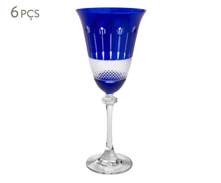 Jogo de Taças para Vinho em Cristal Eco Cardinals - Azul