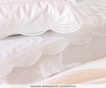 Capa de Almofada Windsor Bordado Branco 300 Fios | Westwing