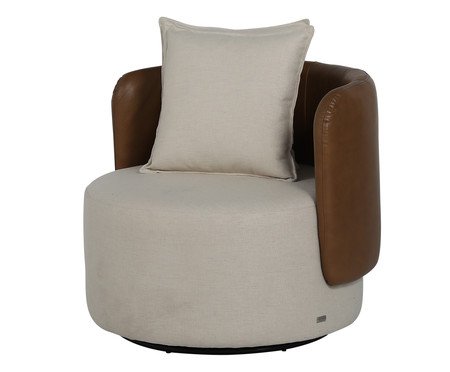 Poltrona Málaga Giratória Bege | Westwing