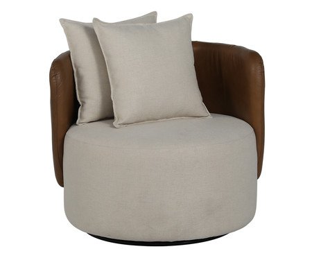 Poltrona Málaga Giratória Bege | Westwing