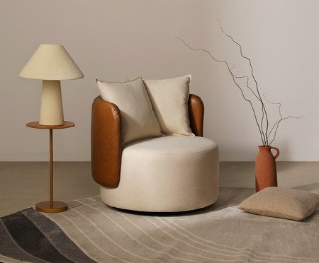 Poltrona Málaga Giratória Bege | Westwing