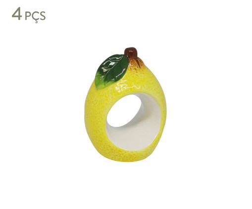 Jogo de Anéis para Guardanapo em Cerâmica Limãozito - Amarelo, Amarelo | WestwingNow