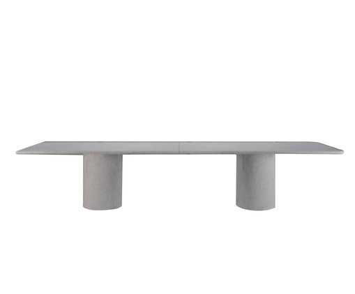 Mesa Dupla de Cilíndrica com Duplo Tampo Reto Branco, white | WestwingNow
