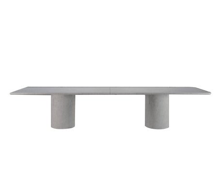 Mesa Dupla de Cilíndrica com Duplo Tampo Reto Branco | Westwing