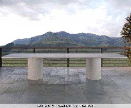 Dupla Base Cilíndrica com Contratampo Duplo Tampo Reto Branco | Westwing