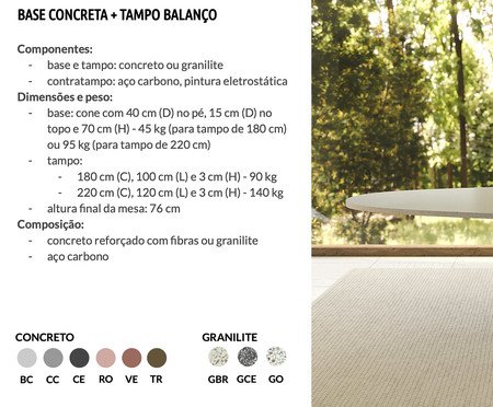Base Concreta Jantar com Contratampo Tampo Balanço Branco | Westwing
