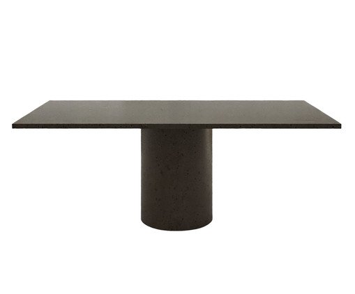 Mesa de Jantar Cilíndrica com Tampo Reto Cinza Escuro, grey | WestwingNow