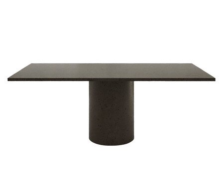 Mesa de Jantar Cilíndrica com Tampo Reto Cinza Escuro | Westwing