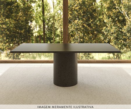 Base Cilíndrica com Contratampo Tampo Reto Cinza Escuro | Westwing