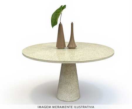 Base Concreta Jantar com Contratampo Tampo Círculo Granilite Ouro | Westwing