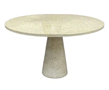 Base Concreta Jantar com Contratampo Tampo Círculo Granilite Ouro | Westwing