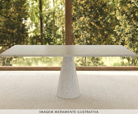 Base Concreta Jantar com Contratampo Tampo Reto Branco | Westwing