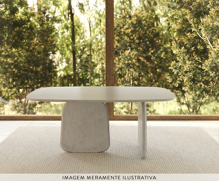 Mesa de Jantar Pétrea com Tampo Pétreo Branco | Westwing