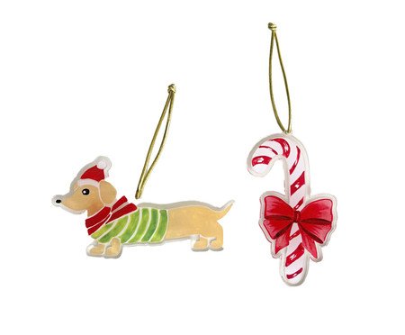 Jogo de Decoração para Natal Dog e Candy | Westwing
