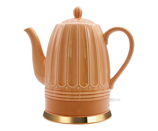Chaleira Elétrica em Porcelana Elegance Adornada Salmão, pink | WestwingNow