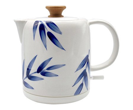Chaleira Elétrica em Porcelana Elegance Leaf Azul