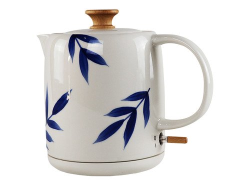 Chaleira Elétrica em Porcelana Elegance Leaf Azul | Westwing