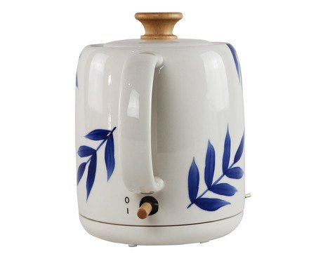 Chaleira Elétrica em Porcelana Elegance Leaf Azul | Westwing