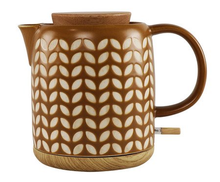 Chaleira Elétrica em Porcelana Elegance Leafs Marrom | Westwing