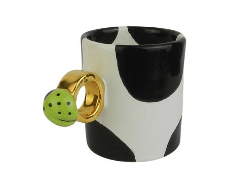 Caneca Lady Gold Art com Bolas Pretas | Westwing