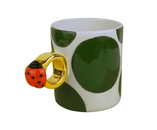 Caneca Lady Gold Art com Bolas Verdes, white | WestwingNow