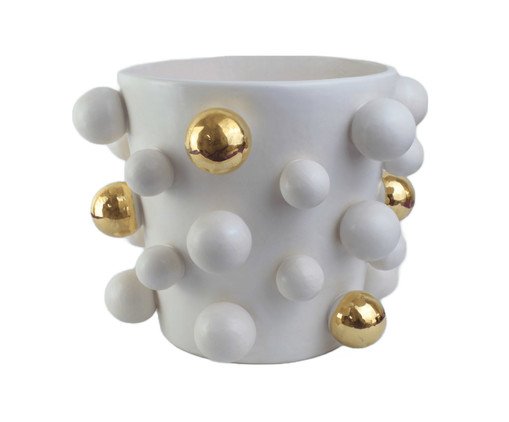 Vaso Double Sphere Gold, white | WestwingNow