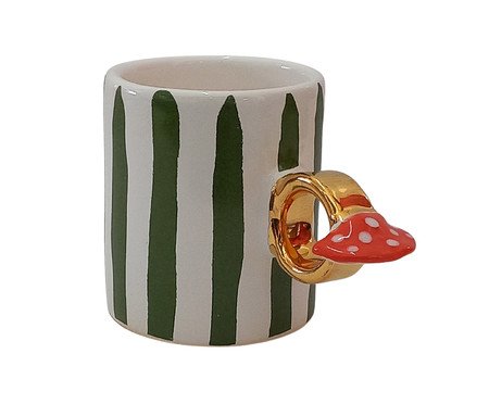 Caneca Mushroom Gold Listrado Verde | Westwing