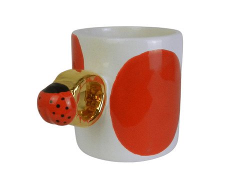 Caneca Lady Gold Art com Bolas Vermelhas | Westwing