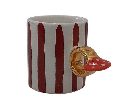 Caneca Mushroom Gold Listrado Azul | Westwing