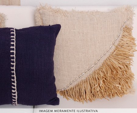 Capa de Almofada em Linho Maris Azul Escuro - Quadrada | Westwing