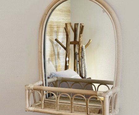 Espelho de Parede com Prateleira Enid | Westwing