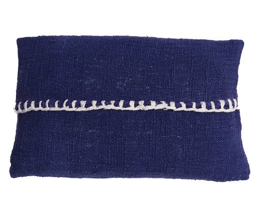 Capa de Almofada em Linho Maris Azul Escuro - Retangular, blue | WestwingNow