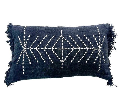 Capa de Almofada Linhas Pesponto Azul Escuro, Natural | WestwingNow