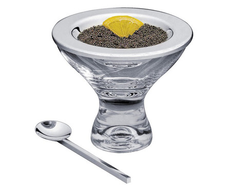 Jogo de Porta Caviar em Aço Inox Vega - Prata | WestwingNow
