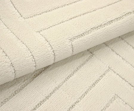 Tapete Tecido Movimentos Ortogonais Snow Bege | Westwing
