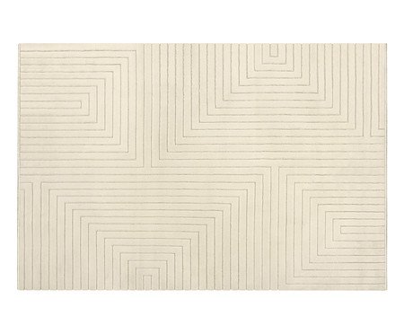 Tapete Tecido Movimentos Ortogonais Snow Bege | Westwing