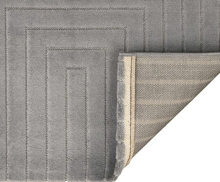 Tapete Tecido Movimentos Ortogonais Cromio Cinza | Westwing