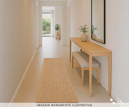 Passadeira Tecido Elementos Jatoba Bege | Westwing