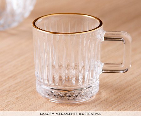 Xícara para Café com Fio Dourado Deli Diamond | Westwing