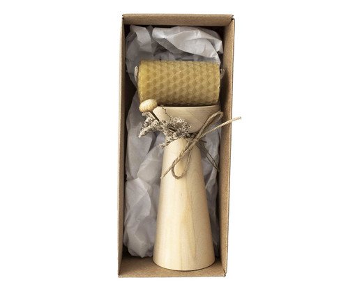 Conjunto de Vela e Castiçal Font, Natural | WestwingNow