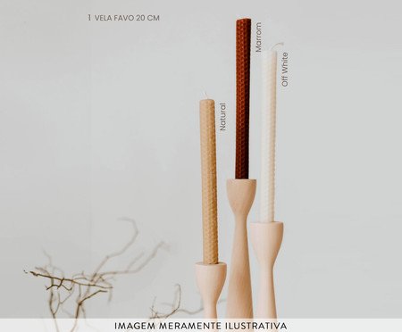 Conjunto de Vela Favo Marrom - 20 cm | Westwing