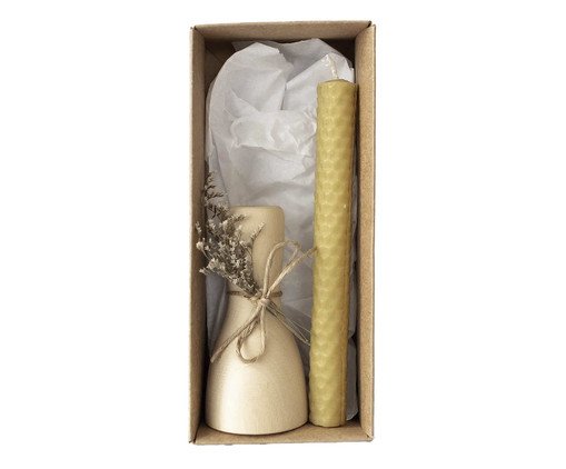 Conjunto de Vela e Castiçal Botti, Natural | WestwingNow