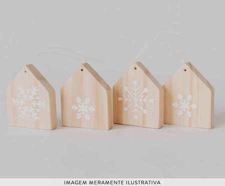 Conjunto de Pingentes Casinha Neve | Westwing
