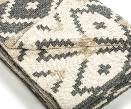 Manta Chevron Jaguar Linho Pérola | Westwing