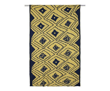 Manta Olho da Curica Classic Blue Amarelo | Westwing