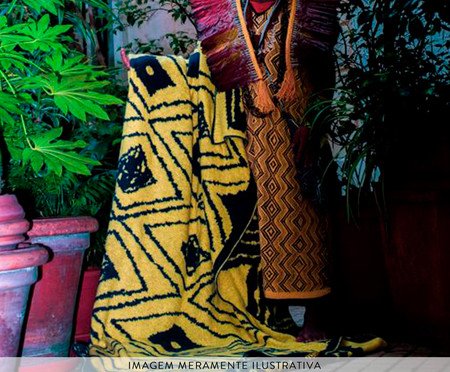 Manta Olho da Curica Classic Blue Amarelo | Westwing