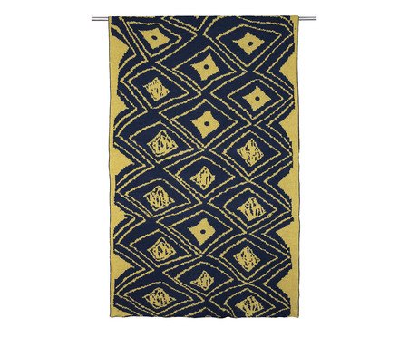 Manta Olho da Curica Classic Blue Amarelo | Westwing