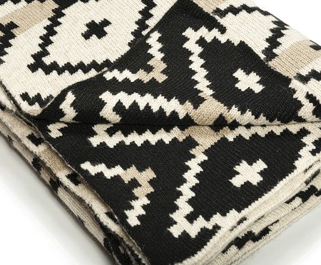 Manta Chevron Papiro Linho Preto | Westwing