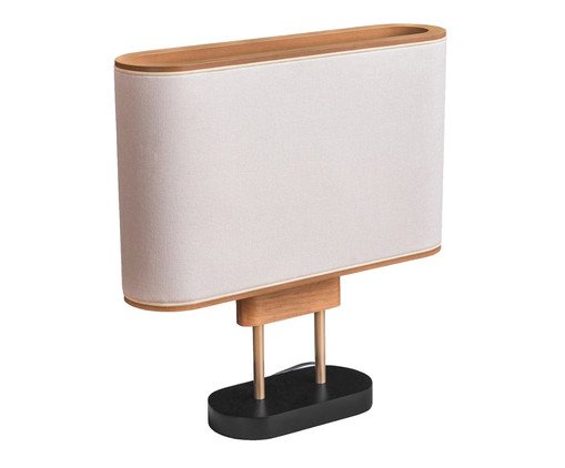 Abajur Duo Dourado Cúpula Linho Cru, Ambar | WestwingNow