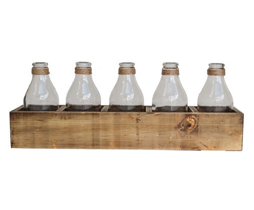 Jogo de Caixa com Garrafas Hibisco, brown | WestwingNow